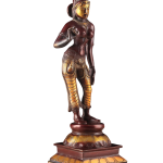 Rare 20" Standing Parvati Brass Statue | Antique Bronze Divine Murti with Sharp Features | Traditional Temple Decor